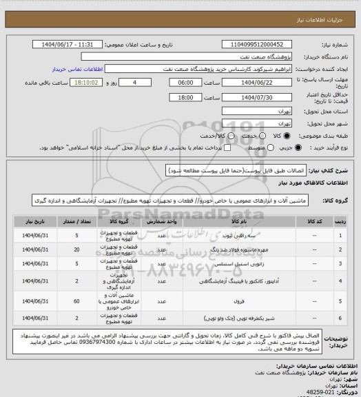 استعلام اتصالات  طبق فایل پیوست(حتما فایل پیوست مطالعه شود)