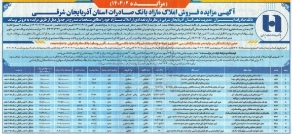 آگهی مزایده فروش املاک مازاد