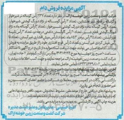 مزایده فروش دام