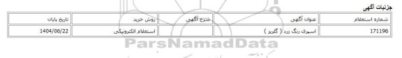 استعلام الکترونیکی، اسپری رنگ زرد ( گلریز )