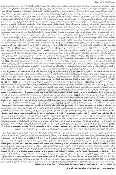 مزایده ملک پلاک ثبتی 3968 فرعی از 92 اصلی قطعه 130 تفکیکی مفروز و مجزی شده از 3835 فرعی از اصلی