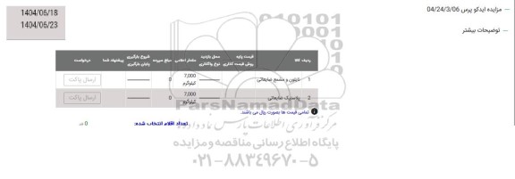 مزایده نایلون و مشمع ضایعاتی و پلاستیک ضایعاتی