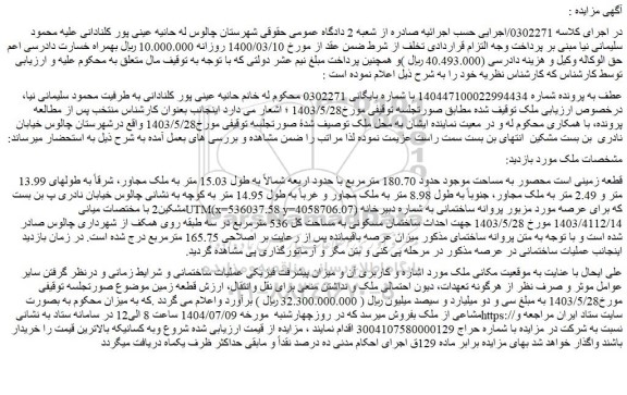 مزایده قطعه زمین