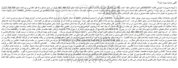 مزایده یک ساعت اب چاه 