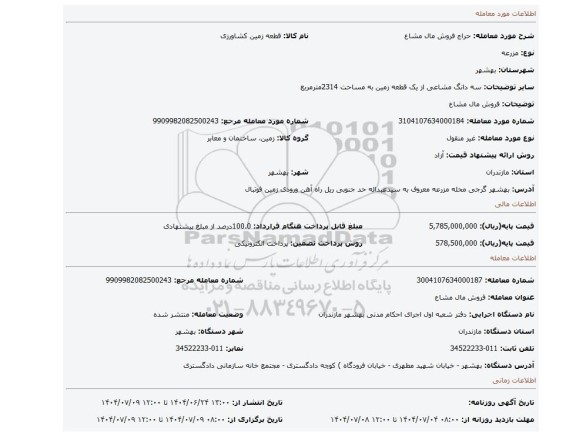 مزایده، فروش مال مشاع