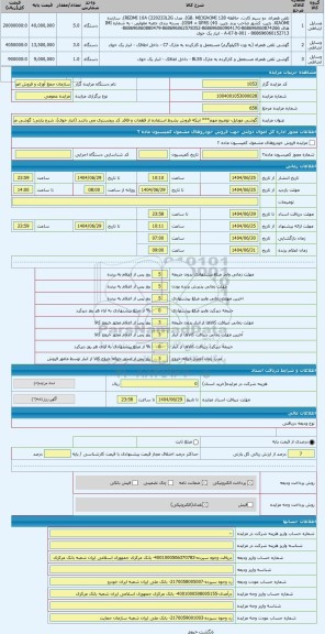 مزایده ، گوشی موبایل- توضیح مهم*** اینکه فروش بشرط استفاده از قطعات و فاقد کد ریجستری می باشد (انبار خوی)