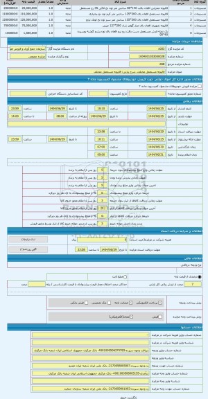 مزایده ، قالیچه مستعمل مختلف