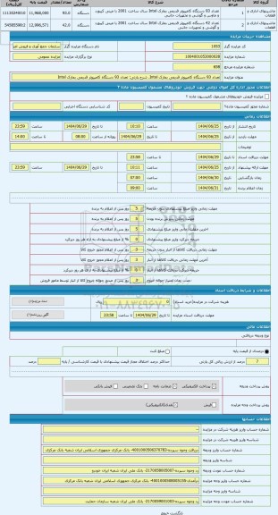 مزایده ، تعداد 93 دستگاه کامپیوتر قدیمی بمارک Intel