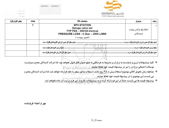 استعلام دیلاژ ولو ترانس یونیت مینیمکس 