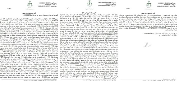 مزایده میزان 3/34 دانگ مشاع از ششدانگ عرصه و اعیان یک قطعه آپارتمان مسکونی ..