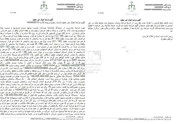 مزایده ششدانگ یک بابخانه