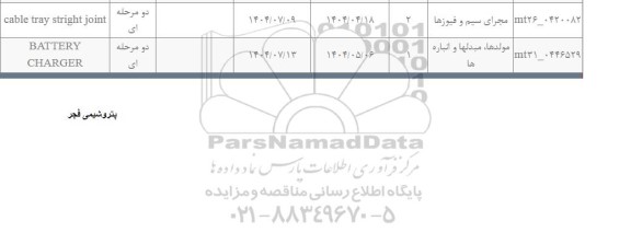 استعلام cable tray stright joint...