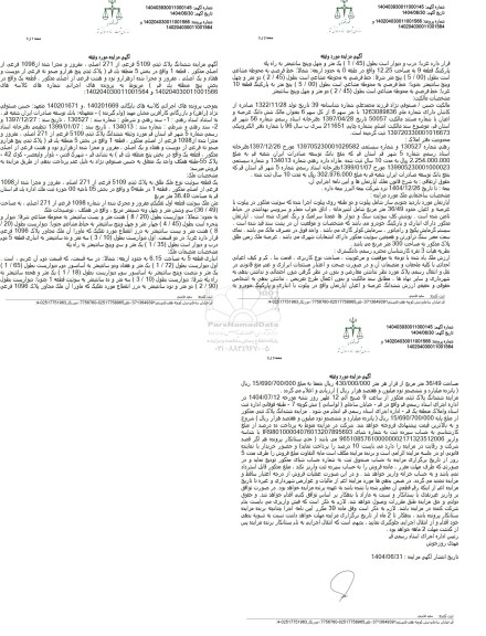  مزایده ششدانگ پلاک ثبتی 5109 فرعی از 2/1 اصلی ، مفروز و مجزا شده از 1098 فرعی