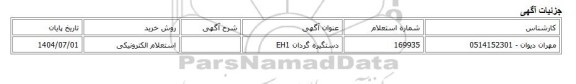 استعلام الکترونیکی، دستگیره گردان EH1