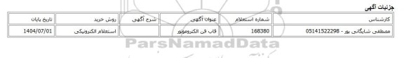 استعلام الکترونیکی، قاب فن الکتروموتور