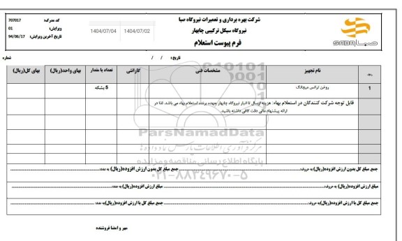 استعلام روغن ترانس میچانگ 