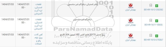 استعلام واشر لاستیکی دیافراگم شیر سامسون ...