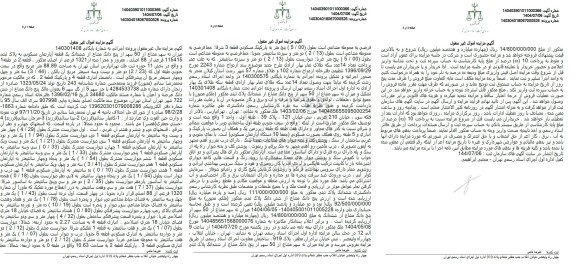 مزایده فروش میزان نه سهم مشاع از 50 سهم از پنج دانگ مشاع از ششدانگ یک قطعه آپارتمان مسکونی به پلاک ثبتی 115415 فرعی از 88 اصلی
