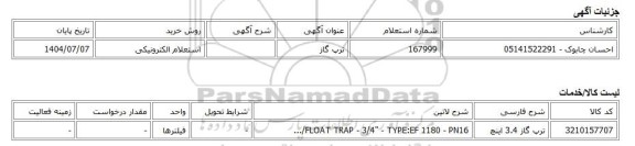 استعلام الکترونیکی، ترپ گاز