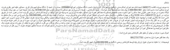 مزایده یک خط تلفن همراه اول