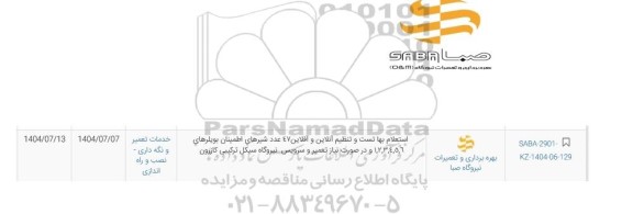 استعلام بها تست و تنظیم آنلاین و آفلاین 47 عدد شیرهای اطمینان ....