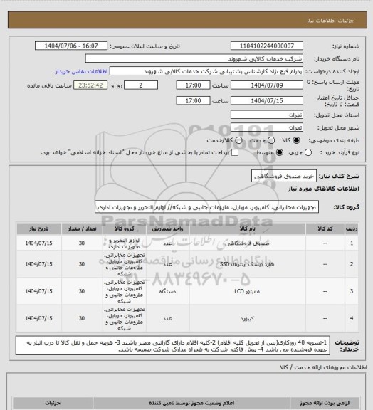 استعلام خرید صندوق فروشگاهی