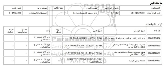 استعلام الکترونیکی، ابزار صنعتی(توضیحات دارد)