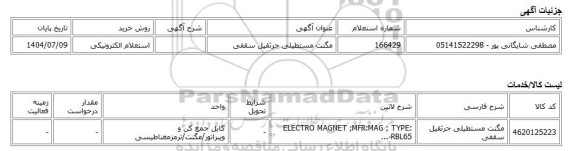 استعلام الکترونیکی، مگنت مستطیلی جرثقیل سقفی