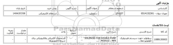استعلام الکترونیکی، سلونوئید