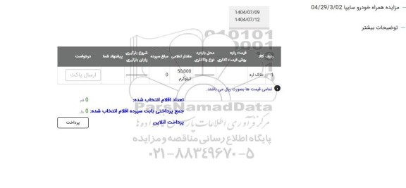 مزایده خارک اره