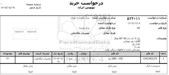 استعلام پنل  smd-led