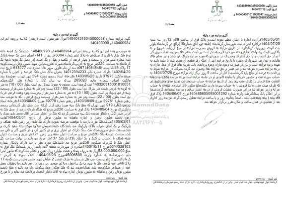 مزایده   ششدانگ یک قطعه خانه نوع ملک طلق با کاربری مسکونی 