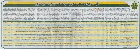 مزایده فروش تعدادی از املاک مازاد