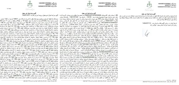 مزایده فروش آپارتمان مسکونی به پلاک ثبتی 19531 فرعی از 122 اصلی