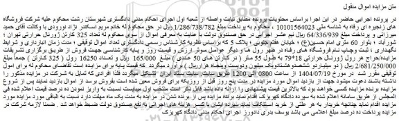 مزایده تعداد 325 کارتن ژورنال حرارتی تهران