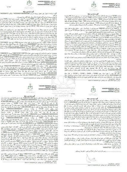 مزایده فروش یک قطعه زمین به پلاک ثبتی 4065 فرعی از 7 اصلی مفروز و مجزی شده 