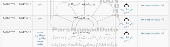 استعلام زنجیر یکسر قلاب 3 متری 10 تن....