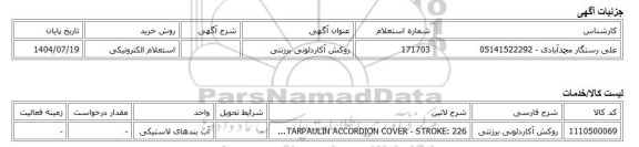 استعلام الکترونیکی، روکش آکاردئونی برزنتی