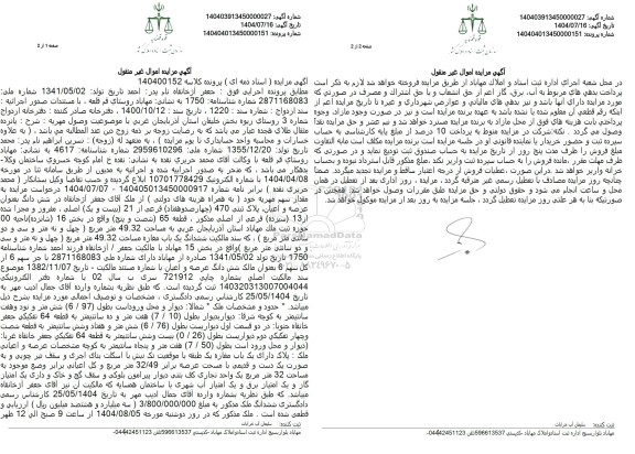 مزایده ششدانگ یک باب مغازه