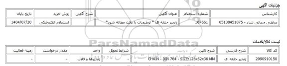 استعلام الکترونیکی، زنجیر حلقه ای * توضیحات با دقت مطاله شود*