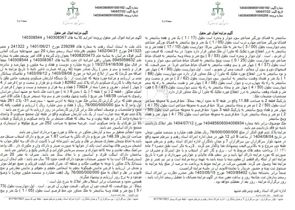 مزایده فروش یک دستگاه آپارتمان مسكونی وضعیت خاص طلق با عرصه وقف با کاربری مسکونی دارای پلاک ثبتی 82062 