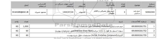 استعلام جرم ضد سایش