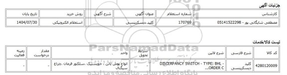 استعلام الکترونیکی، کلید دیسکرپنسی