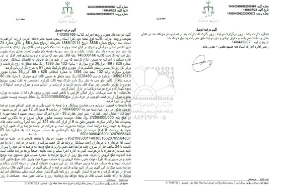 مزایده خودرو سواری پراید 132 سفید مدل 1396