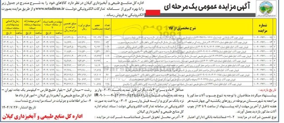 مزایده فروش چوب آلات...