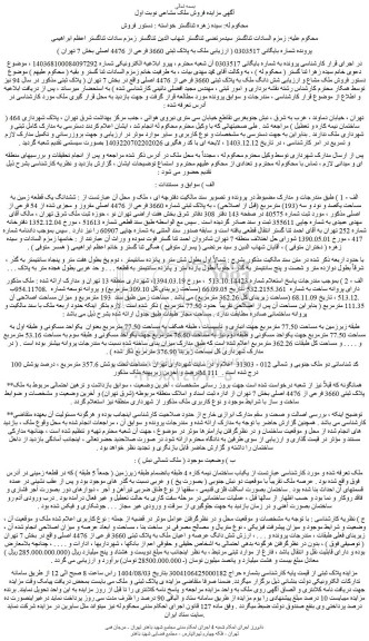 مزایده  شش دانگ ملک به پلاک ثبتی 3660 فرعی از 4476 اصلی