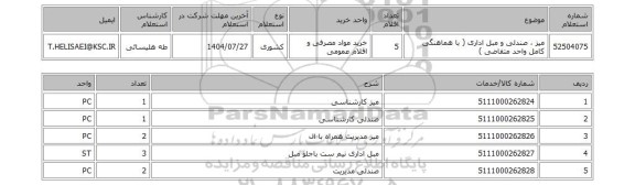 استعلام میز ، صندلی و مبل اداری ( با هماهنگی کامل واحد متقاضی )