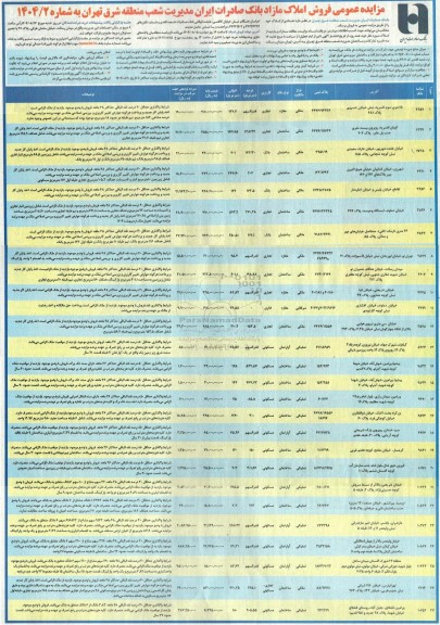  مزایده عمومی فروش املاک مازاد  