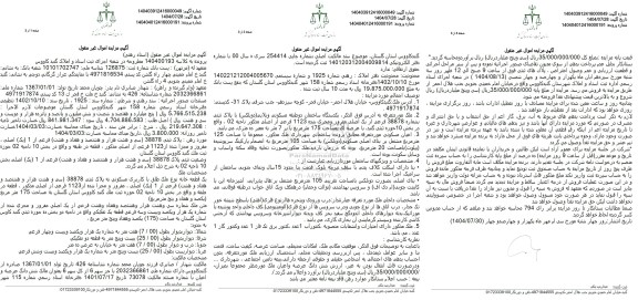 مزایده فروش یک قطعه خانه نوع ملک طلق با کاربری مسکونی به پلاک ثبتی 38878 