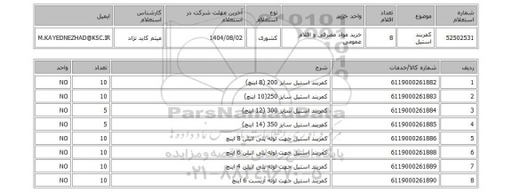 استعلام کمربند استیل